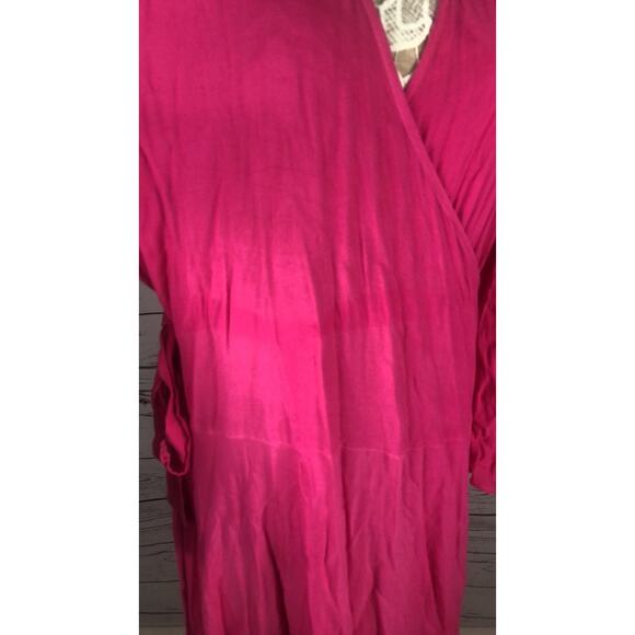 NWT Belma Vintage pink wrap long sleeved maxi dress one size plus - Picture 13 of 13
